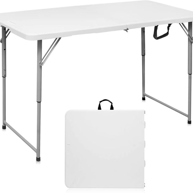 4-Foot Heavy Duty Plastic Folding Table