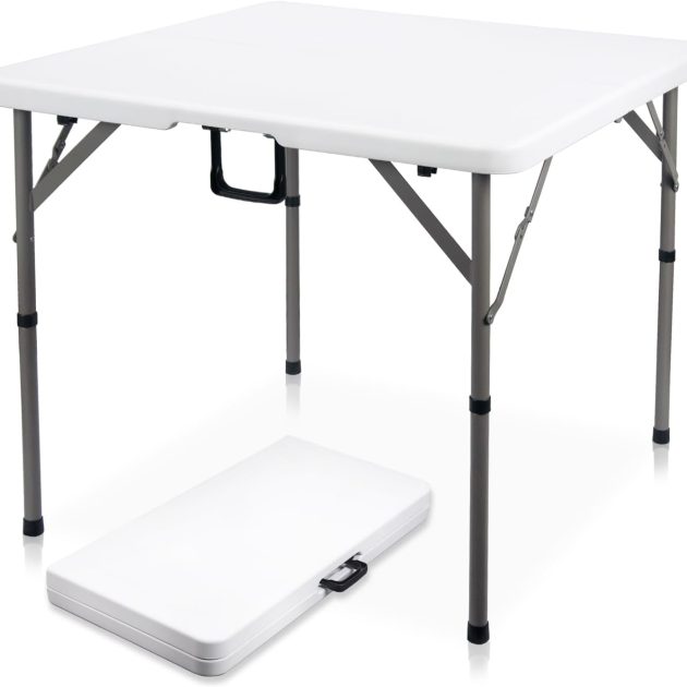 34-Inch Heavy Duty White Folding Table