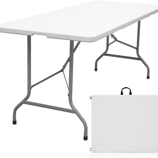 6-Foot Heavy Duty Plastic Folding Table