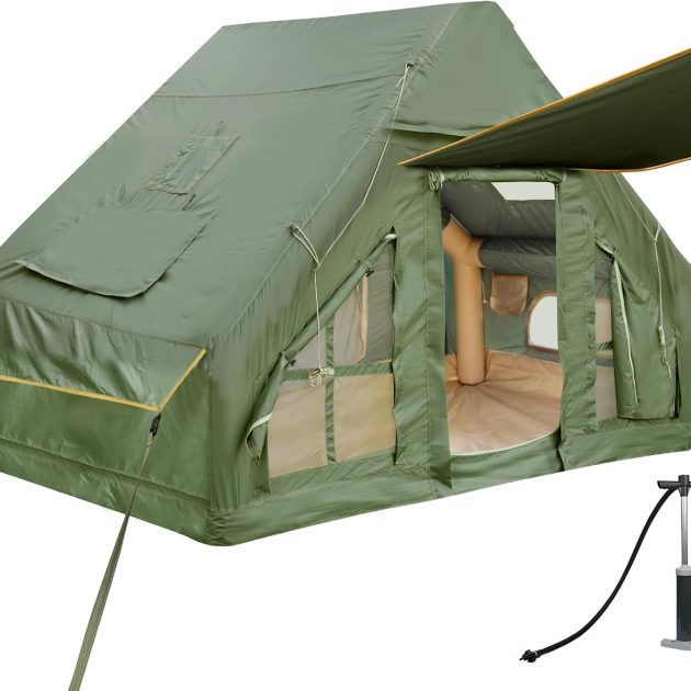Inflatable Camping Tent with Pump and Stove Jack