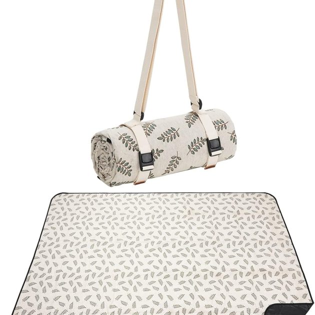 Sand-Free Waterproof Beach Mat with Shoulder Strap