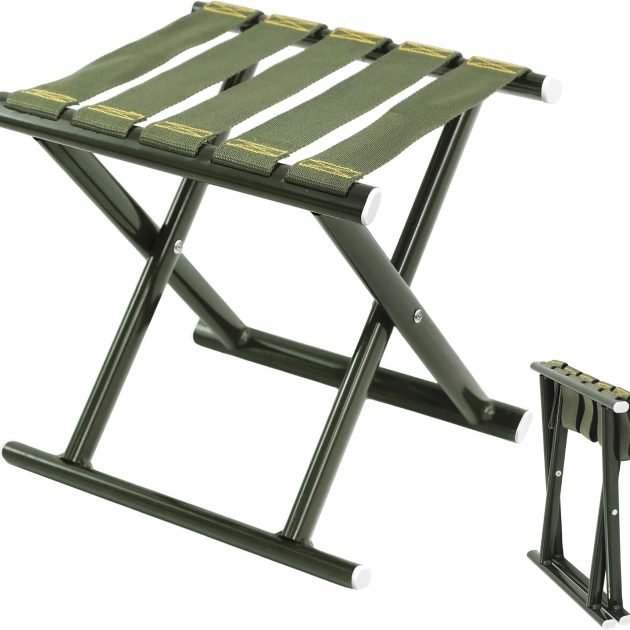 Military Green Heavy Duty Steel Folding Stool