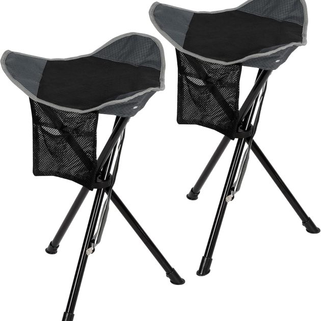 2-Pack Black Tall Tripod Stools