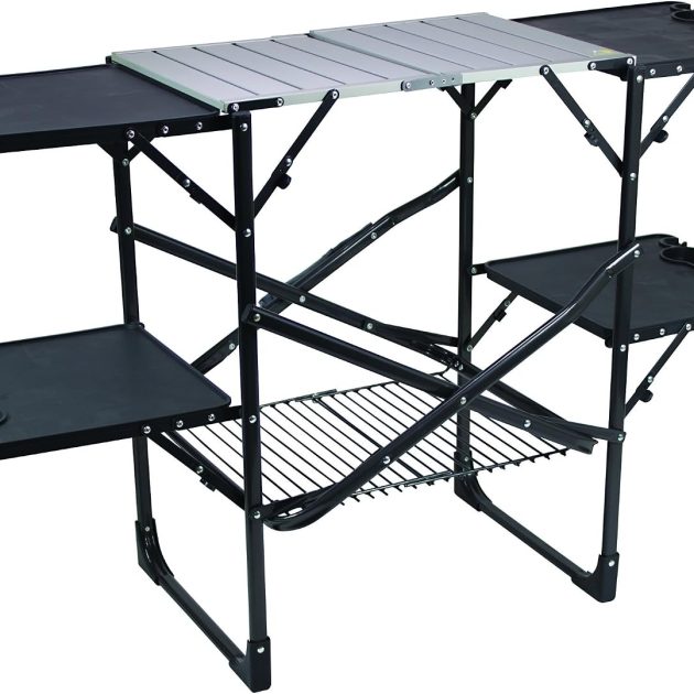 Portable Folding Kitchen Table with Heat-Resistant Top