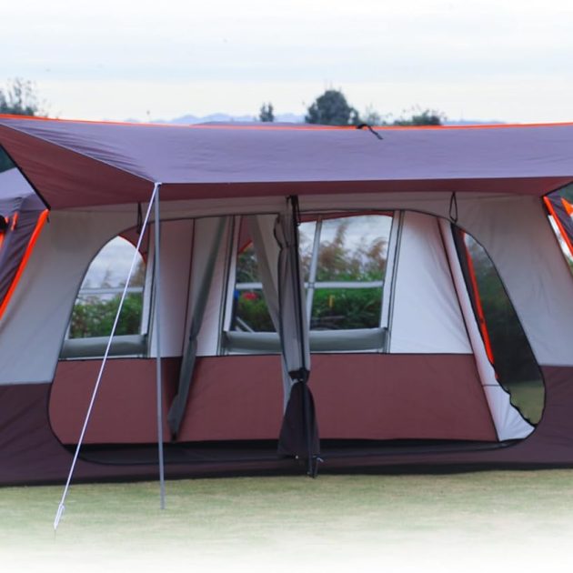 12-Person Extra Large Cabin Tent with Awning