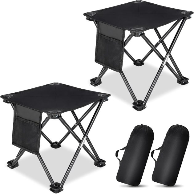 2-Pack Folding Camping Stool with Bag