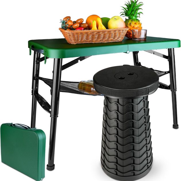 Portable Folding Table and Stool Set