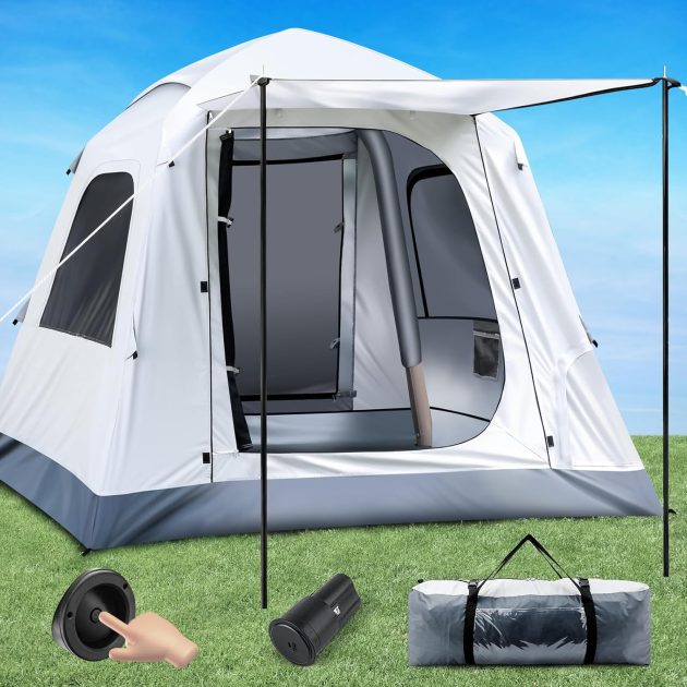 Easy-Setup Inflatable Camping Tent for 3-4