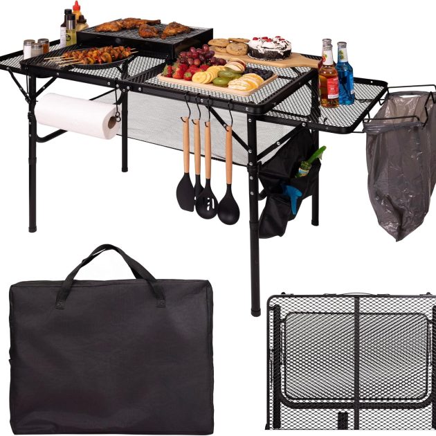 3x2ft Folding Table with Carry Bag and Holders